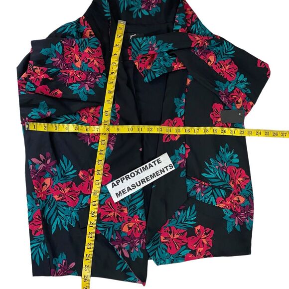GNW Blazer Womens XL Floral Chiffon Jacket Work Office Casual Church Shawl Lapel - Picture 11 of 15